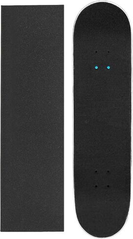 شريط قبضة لوح التزلج بطريقة برايل مقاوم للماء وخالي من الفقاعات 33 بوصة × 9.25 بوصة شريط غير قابل للانزلاق، شريط لاصق من ورق الصنفرة لألواح التزلج، لوح التزلج الطويل، الطراد، شريط قبضة سكوتر، أسود B in Kuwait