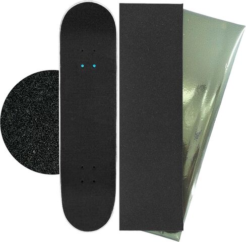 شريط قبضة لوح التزلج بطريقة برايل مقاوم للماء وخالي من الفقاعات 33 بوصة × 9.25 بوصة شريط غير قابل للانزلاق، شريط لاصق من ورق الصنفرة لألواح التزلج، لوح التزلج الطويل، الطراد، شريط قبضة سكوتر، أسود B in Kuwait