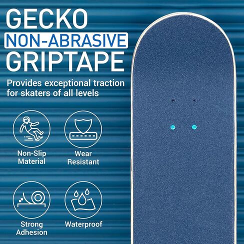 شريط قبضة لوح التزلج بطريقة برايل مقاوم للماء وخالي من الفقاعات 33 بوصة × 9.25 بوصة شريط غير قابل للانزلاق، شريط لاصق من ورق الصنفرة لألواح التزلج، لوح التزلج الطويل، الطراد، شريط قبضة سكوتر، أسود B in Kuwait