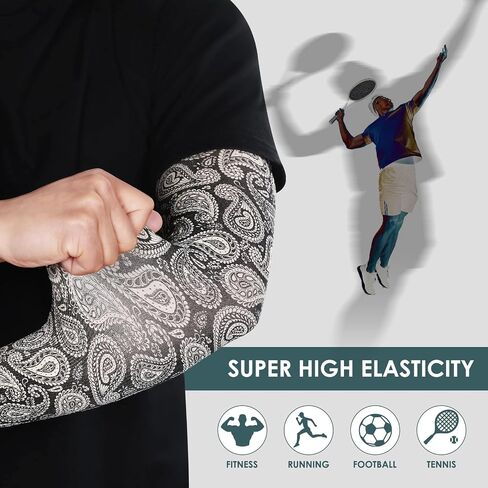 Achiou Basketball Arm Sleeves for Men & Women, Compression UV Sun Protection Sleeve UPF50+Volleyball Sports Tattoo-like in Saudi Arabia