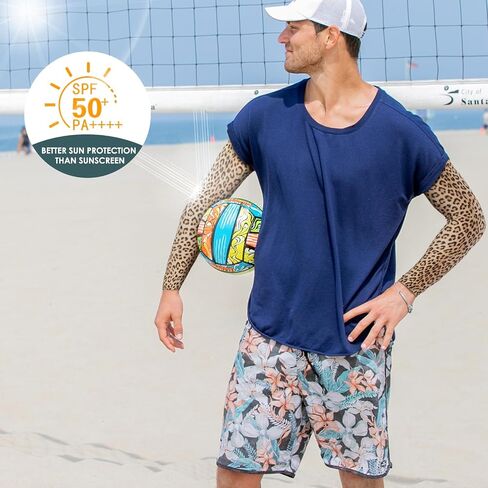 Achiou Basketball Arm Sleeves for Men & Women, Compression UV Sun Protection Sleeve UPF50+Volleyball Sports Tattoo-like in Saudi Arabia