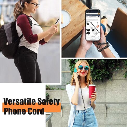 Azrra Drop Protection Phone Tether: 31" Retractable Phone Clip, Universal Retractable Phone Lanyard & Phone Tether Tabs in Saudi Arabia