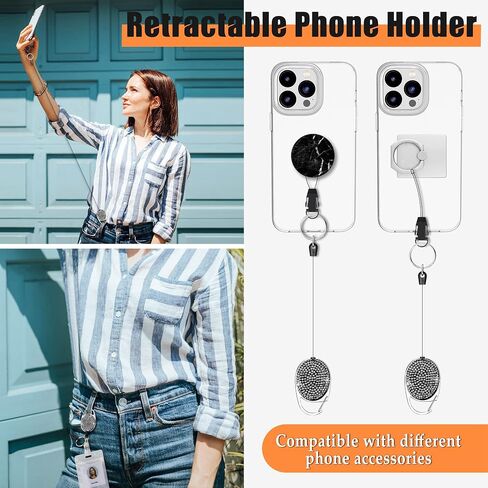 Azrra Drop Protection Phone Tether: 31" Retractable Phone Clip, Universal Retractable Phone Lanyard & Phone Tether Tabs in Saudi Arabia