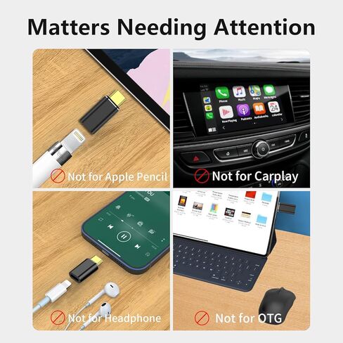 محول Lightning إلى USB C، 2 حزمة USB C ذكر إلى Lightning Female 60W PD محول شحن سريع لأجهزة iPhone 15/15 Pro وiPad Pro/iPad Air 5/4 وMacBook/Samsung/Laptop والمزيد من الأجهزة من النوع C - وليس OTG in Kuwait