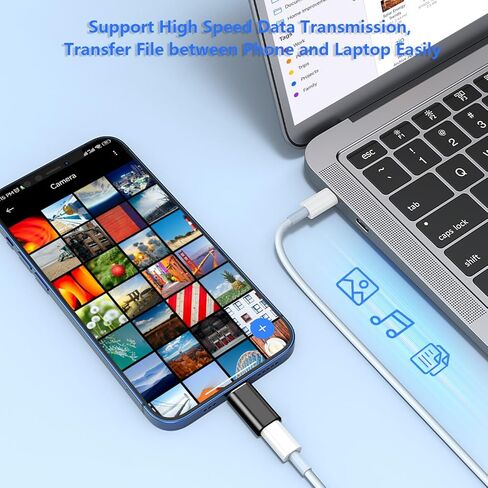 محول Lightning إلى USB C، 2 حزمة USB C ذكر إلى Lightning Female 60W PD محول شحن سريع لأجهزة iPhone 15/15 Pro وiPad Pro/iPad Air 5/4 وMacBook/Samsung/Laptop والمزيد من الأجهزة من النوع C - وليس OTG in Kuwait