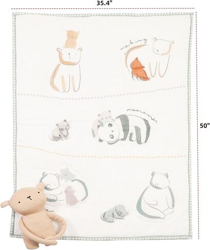 UniNewborn Baby Blanket Ultra Soft and Breathable Nursery Swaddling Blanket Toddler Newborn Receiving Blankets with Hugging Doll Unisex Infant Bed Sheet for Girls Boys 35.4" x 50" (Bear) in Saudi Arabia