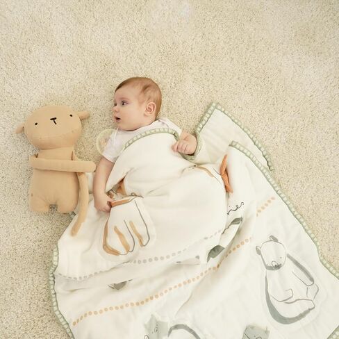 UniNewborn Baby Blanket Ultra Soft and Breathable Nursery Swaddling Blanket Toddler Newborn Receiving Blankets with Hugging Doll Unisex Infant Bed Sheet for Girls Boys 35.4" x 50" (Bear) in Saudi Arabia