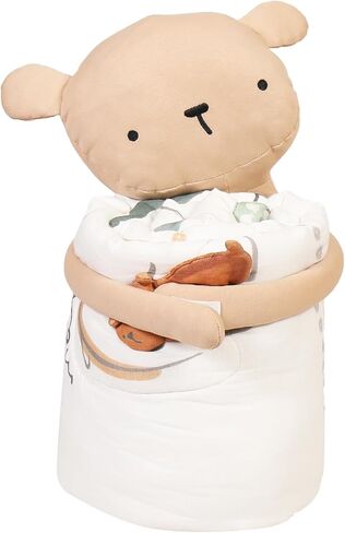 UniNewborn Baby Blanket Ultra Soft and Breathable Nursery Swaddling Blanket Toddler Newborn Receiving Blankets with Hugging Doll Unisex Infant Bed Sheet for Girls Boys 35.4" x 50" (Bear) in Saudi Arabia