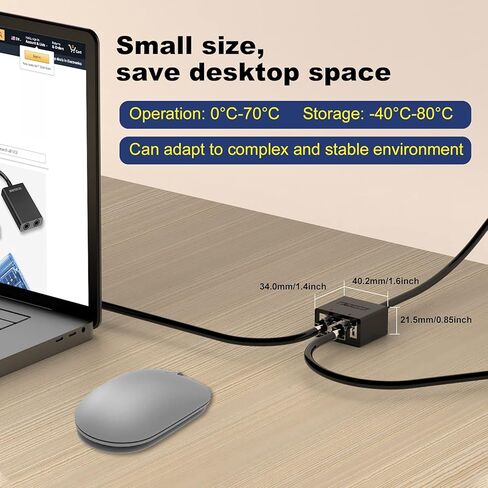 مقسم إيثرنت VCELINK من 1 إلى 2، مقسم RJ45 مكون من قطعتين لكابل Cat5/ Cat5e/ Cat6 LAN، مقسم الإنترنت أنثى إلى أنثى باللون الأسود (يرجى استخدامها في أزواج) in Kuwait