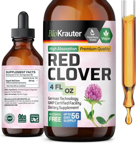 Red Clover Tincture - Red Clover Extract - Liquid Supplement for Women's Support - Alcohol and Sugar Free - Vegan Drops 2 Fl.Oz. in Saudi Arabia