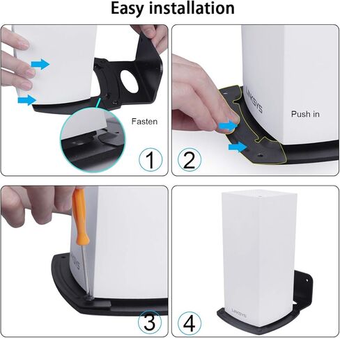 حامل تثبيت على الحائط معدني لجهاز Linksys Velop WiFi 6 Mesh Router، MX4200/MX5/MX10 Velop Ax، حامل شماعة حائط مع حامل متوافق مع Linksys Velop WiFi 6 Mesh Router (عبوتان) in Kuwait