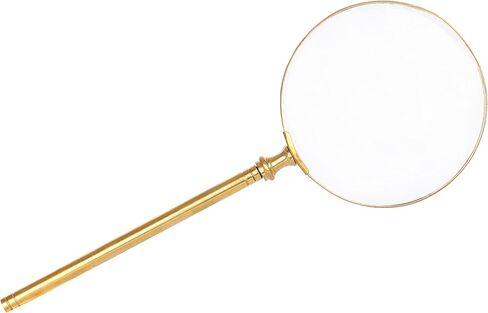 Handheld Magnifying Glass/Brass Magnifier with Elegant Handle for Precise Reading and Inspection (Design 1) in Kuwait