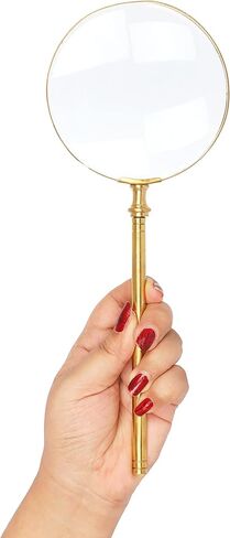 Handheld Magnifying Glass/Brass Magnifier with Elegant Handle for Precise Reading and Inspection (Design 1) in Kuwait