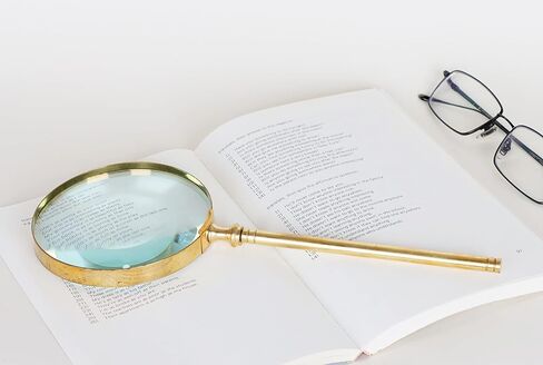 Handheld Magnifying Glass/Brass Magnifier with Elegant Handle for Precise Reading and Inspection (Design 1) in Kuwait