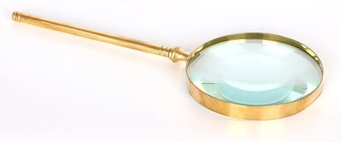 Handheld Magnifying Glass/Brass Magnifier with Elegant Handle for Precise Reading and Inspection (Design 1) in Kuwait