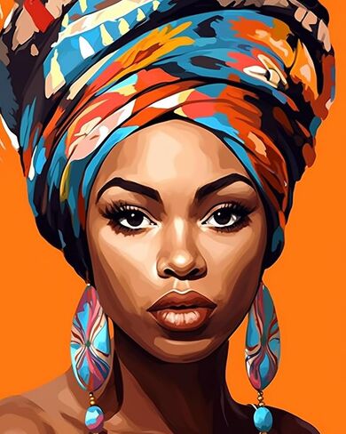Tucocoo Paint by Number African Women Graffiti Portrait DIY Painting on Canvas with Brushes Acrylic Paints Afro Black Women Paint by Numbers for Adults and Kids Student Beginner 16x20 Inch（DIY Frame） in Saudi Arabia