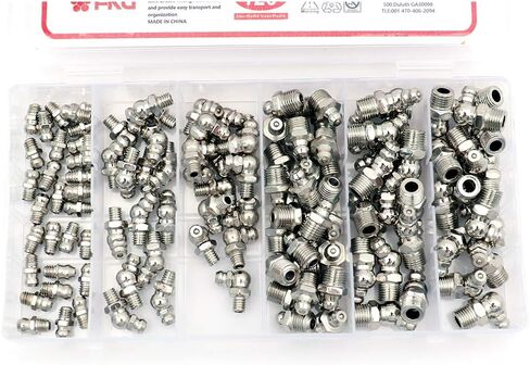 FKG 120 قطعة مجموعة متنوعة من تركيبات الشحوم الهيدروليكية M6 M10 مستقيمة، 45 درجة، 90 درجة in Kuwait