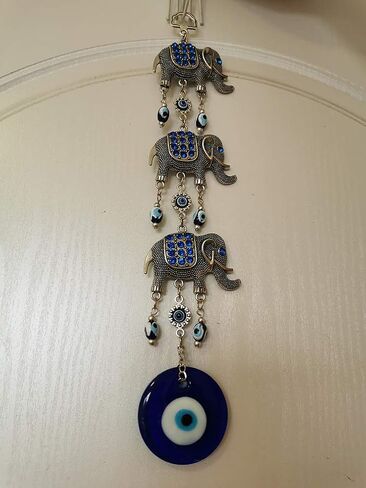 Blue Evil Eye Hanging Decoration Nazar Amulet Wall Hanging Home Protection and Blessing Decor (Butterfly-A) in Saudi Arabia