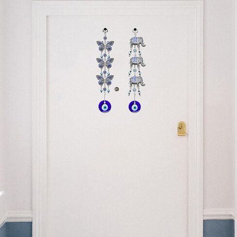Blue Evil Eye Hanging Decoration Nazar Amulet Wall Hanging Home Protection and Blessing Decor (Butterfly-A) in Saudi Arabia