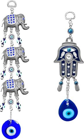 Blue Evil Eye Hanging Decoration Nazar Amulet Wall Hanging Home Protection and Blessing Decor (Butterfly-A) in Saudi Arabia