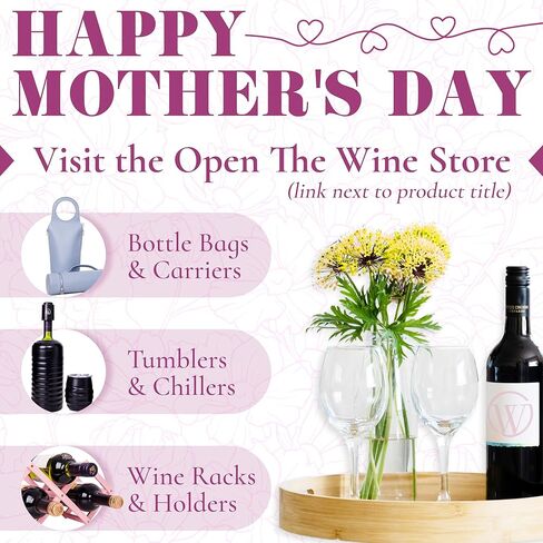 Open The Wine Gifts for Wine Lovers - Luxury Wine Carrier Purse, Chiller, Thermos, Aerator, Stopper, Corkscrew - Wine Accessories Gifts for Women - Wine Cooler Bags for Travel, Picnic (Light Blue) in Saudi Arabia