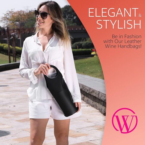 Open The Wine Gifts for Wine Lovers - Luxury Wine Carrier Purse, Chiller, Thermos, Aerator, Stopper, Corkscrew - Wine Accessories Gifts for Women - Wine Cooler Bags for Travel, Picnic (Light Blue) in Kuwait