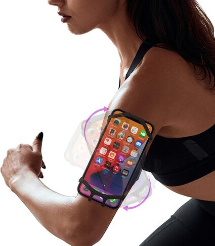 حزام يد للجري من JEMACHE لهاتف iPhone 15 Pro Max، 14 13 12 11 SE، 6S 7 8 Plus، Samsung Galaxy S23 S22 S21 Ultra، Plus، حامل حزام ذراع للهاتف الخلوي (أسود) in Kuwait