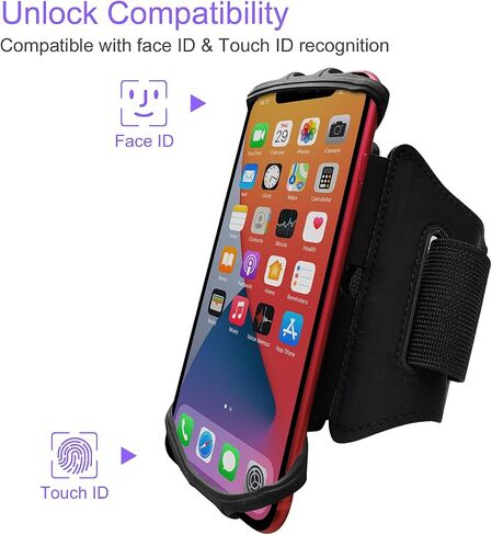 حزام يد للجري من JEMACHE لهاتف iPhone 15 Pro Max، 14 13 12 11 SE، 6S 7 8 Plus، Samsung Galaxy S23 S22 S21 Ultra، Plus، حامل حزام ذراع للهاتف الخلوي (أسود) in Kuwait