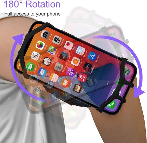 حزام يد للجري من JEMACHE لهاتف iPhone 15 Pro Max، 14 13 12 11 SE، 6S 7 8 Plus، Samsung Galaxy S23 S22 S21 Ultra، Plus، حامل حزام ذراع للهاتف الخلوي (أسود) in Kuwait