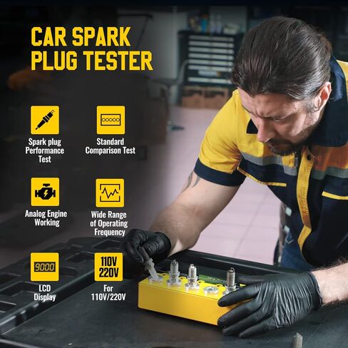 أدوات اختبار اشتعال السيارة، ماسح ضوئي تشخيصي مع كاشف 5 فتحات قابل للتعديل ومحلل قابس الإشعال للمركبات 12 فولت in Kuwait