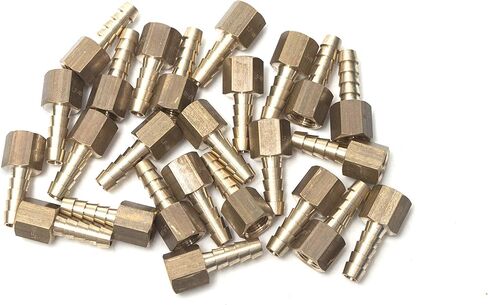 Generic قارنة توصيل/وصلة تركيب نحاسية شائكة 1/4 بوصة خرطوم بارب × 1/8 بوصة أنثى NPT (عبوة من 25) in Kuwait