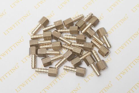 Generic قارنة توصيل/وصلة تركيب نحاسية شائكة 1/4 بوصة خرطوم بارب × 1/8 بوصة أنثى NPT (عبوة من 25) in Kuwait