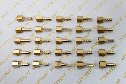 Generic قارنة توصيل/وصلة تركيب نحاسية شائكة 1/4 بوصة خرطوم بارب × 1/8 بوصة أنثى NPT (عبوة من 25) in Kuwait