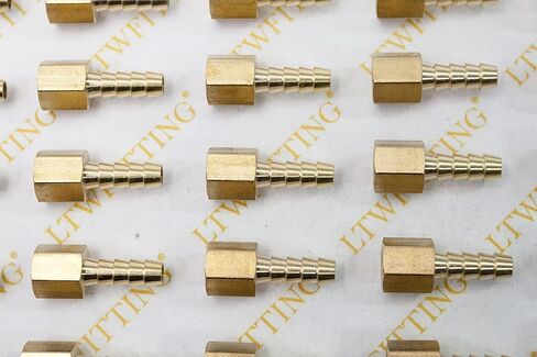 Generic قارنة توصيل/وصلة تركيب نحاسية شائكة 1/4 بوصة خرطوم بارب × 1/8 بوصة أنثى NPT (عبوة من 25) in Kuwait