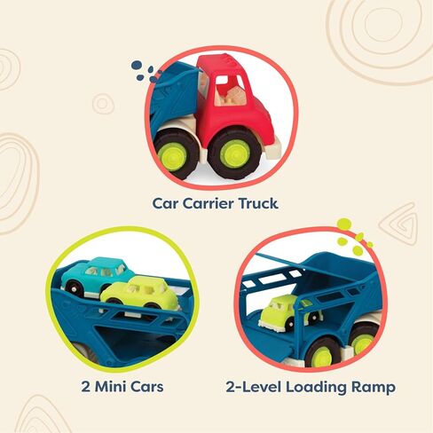 B. toys – Car Carrier Truck – Toy Car Carrier – 2 Mini Cars – Toy Trucks for Toddlers, Kids – 12 Months + – Happy Cruisers - Car Carrier in Saudi Arabia