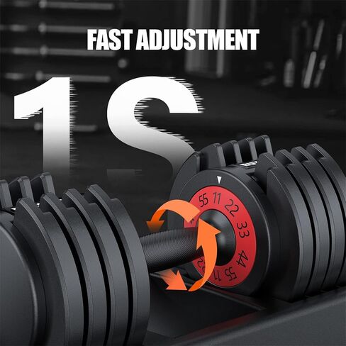 Adjustable Dumbbell 55LB 5 In 1 Single Dumbbell for Multiweight Options with Anti-Slip Metal Handle Adjust Weight Suitable for Ideal for Home Gym Workouts in Saudi Arabia