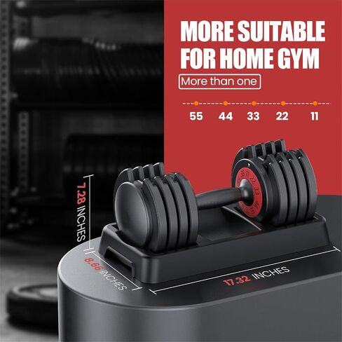 Adjustable Dumbbell 55LB 5 In 1 Single Dumbbell for Multiweight Options with Anti-Slip Metal Handle Adjust Weight Suitable for Ideal for Home Gym Workouts in Saudi Arabia