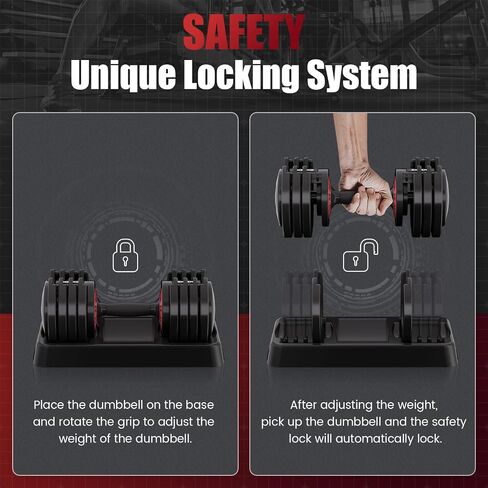 Adjustable Dumbbell 55LB 5 In 1 Single Dumbbell for Multiweight Options with Anti-Slip Metal Handle Adjust Weight Suitable for Ideal for Home Gym Workouts in Saudi Arabia