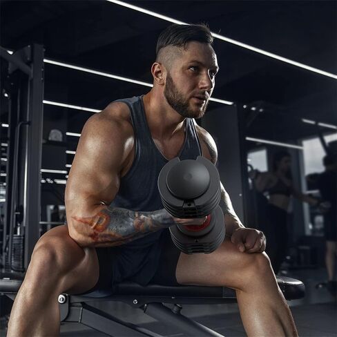 Adjustable Dumbbell 55LB 5 In 1 Single Dumbbell for Multiweight Options with Anti-Slip Metal Handle Adjust Weight Suitable for Ideal for Home Gym Workouts in Saudi Arabia
