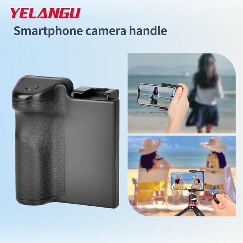 YELANGU Smartphone Camera Grip: SmartShutter Handle with Detachable Wireless Bluetooth Remote Control - Perfect for iPhone, Samsung, Google, OnePlus - Advanced and Video/Photo Shooting Capabilit in Kuwait