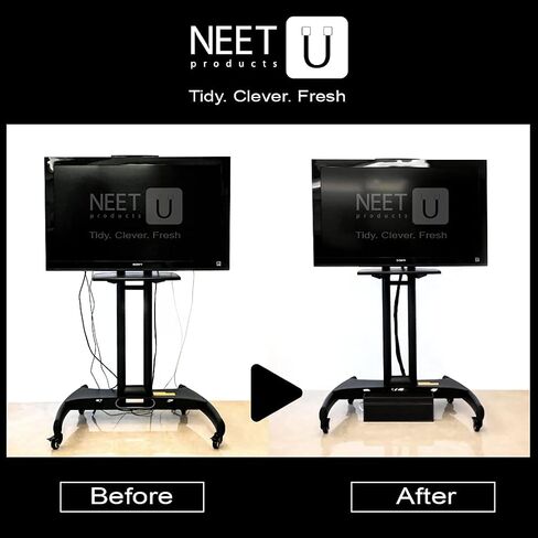 Cable Sleeve, Cable Management Sleeve, Cord Organizer, Cord Management, Floor Cord Cover, Cloth Cord Cover, Cable Keeper by NEET, Cable Raceways, Wire Tubing for TV, PC (48 inch, Black, 1 Pack) in Saudi Arabia