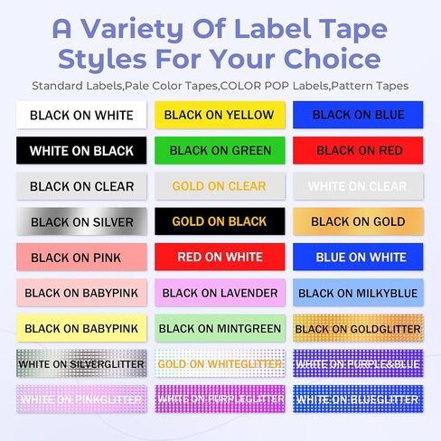 Vixic D1600 Label Maker Machine with Tapes, Portable Bluetooth Mini Label Printer for SmartPhone, Thermal lnkless Handheld Sticker Small Labeler Multiple Templates for Home Office Organization, Purple in Saudi Arabia