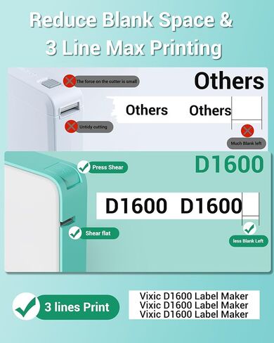 آلة صنع الملصقات Vixic D1600 مع أشرطة، طابعة ملصقات صغيرة محمولة تعمل بالبلوتوث للهواتف الذكية، ملصقات صغيرة محمولة باليد بدون حرارة، قوالب متعددة لتنظيم المكتب المنزلي، أرجواني in Kuwait
