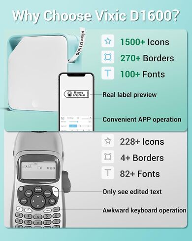 آلة صنع الملصقات Vixic D1600 مع أشرطة، طابعة ملصقات صغيرة محمولة تعمل بالبلوتوث للهواتف الذكية، ملصقات صغيرة محمولة باليد بدون حرارة، قوالب متعددة لتنظيم المكتب المنزلي، أرجواني in Kuwait
