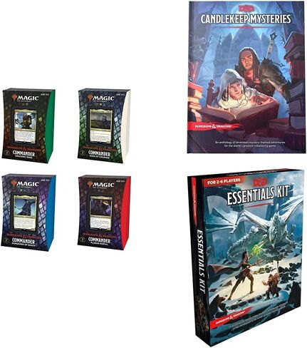 Bundle of 4 Adventures in The Forgotten Realms MTG Commander Decks + 1 Dungeons & Dragons Essentials Kit (D&D Box Set) in Saudi Arabia