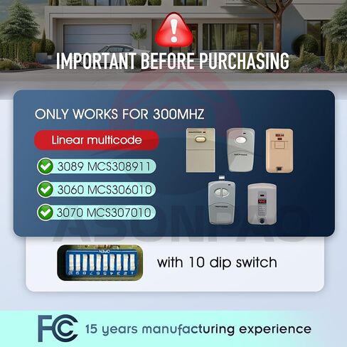 2 for Multicode Gate Opener Remote,3060 MCS306010 Garage Door Opener 3-Years-Warranty in Saudi Arabia