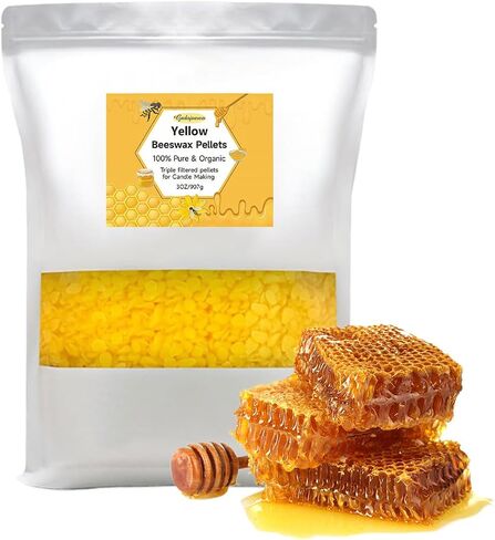 Gadojuewo Yellow Beeswax Pellets 2LB,907g Beeswax Pastilles Pure Bulk Bees Wax Pellets for DIY Projects, Lip Balm Lotions,Making Organic Candles,Soap Lotion. in Saudi Arabia