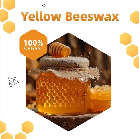 Gadojuewo Yellow Beeswax Pellets 2LB,907g Beeswax Pastilles Pure Bulk Bees Wax Pellets for DIY Projects, Lip Balm Lotions,Making Organic Candles,Soap Lotion. in Saudi Arabia