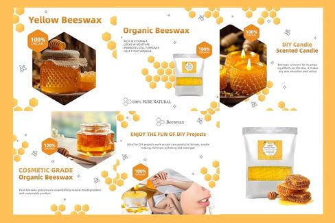 Gadojuewo Yellow Beeswax Pellets 2LB,907g Beeswax Pastilles Pure Bulk Bees Wax Pellets for DIY Projects, Lip Balm Lotions,Making Organic Candles,Soap Lotion. in Saudi Arabia