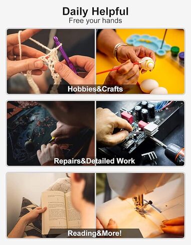 نظارات مكبرة 160% من SKYWAY مع ضوء LED، نظارات مكبرة مضاءة قابلة لإعادة الشحن لقراءة ملصقات المطبوعات الصغيرة، العمل الوثيق، هوايات الخياطة بالإبرة بدون استخدام اليدين، عبوة من قطعتين 1.6X in Kuwait